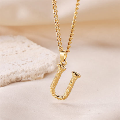 Sweet Simple Style Artistic Letter Stainless Steel Plating 18k Gold Plated Pendant Necklace