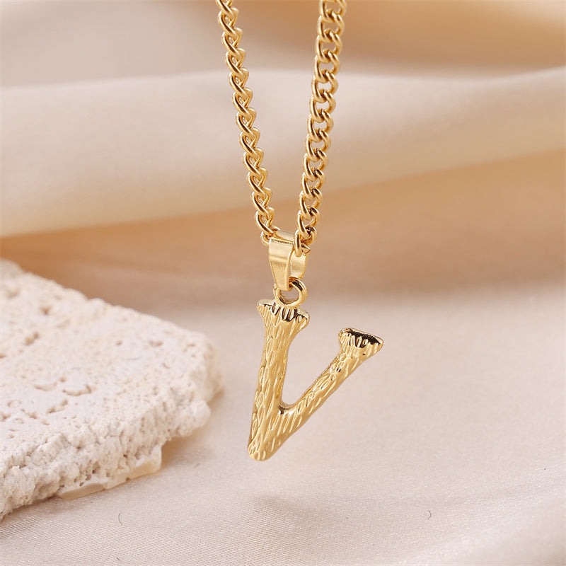 Sweet Simple Style Artistic Letter Stainless Steel Plating 18k Gold Plated Pendant Necklace