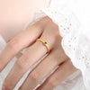 Luxurious Round Titanium Steel Plating Inlay Zircon 18k Gold Plated Rings