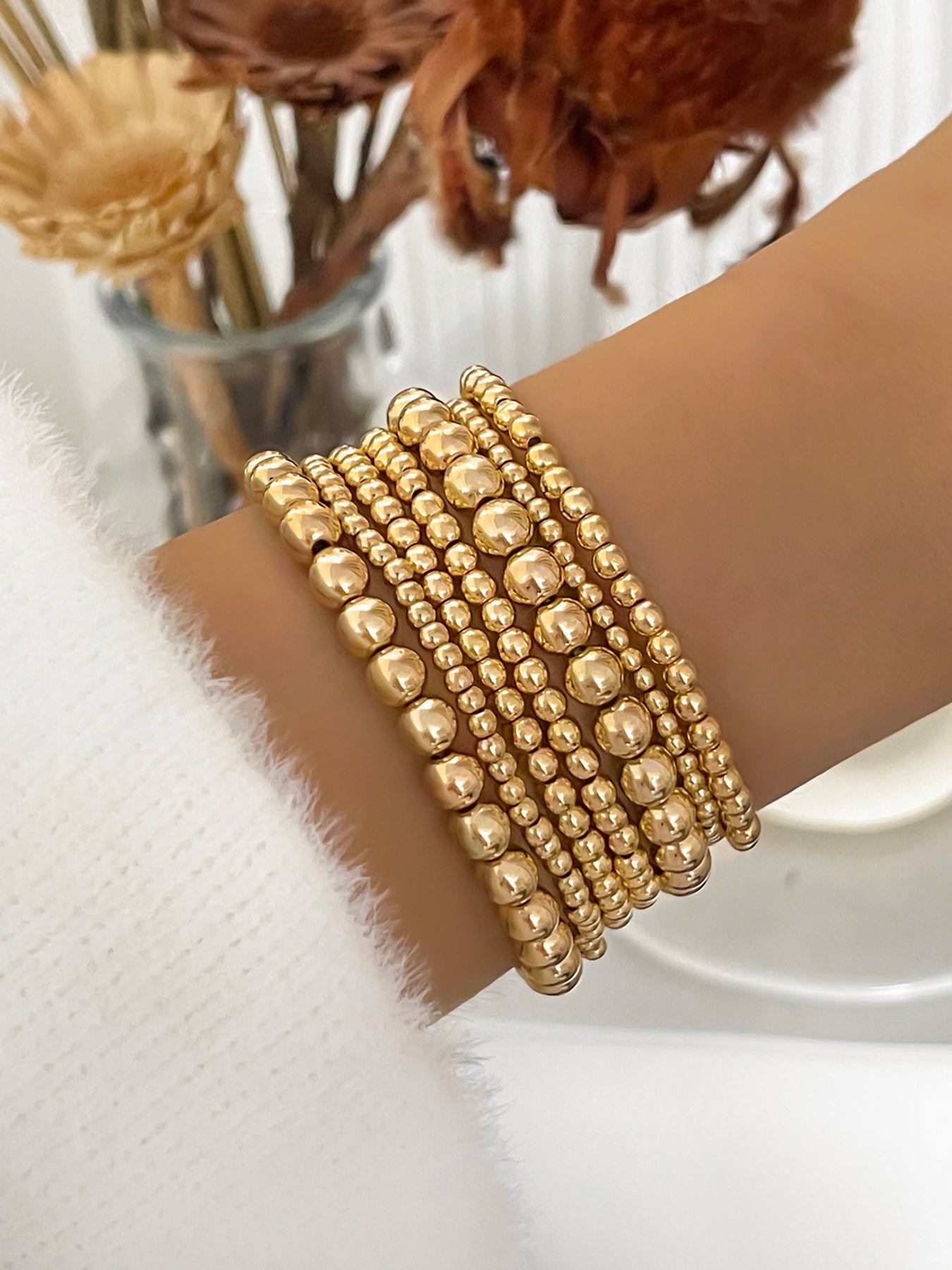 Retro Round Beaded Beaded Women'S Bracelets