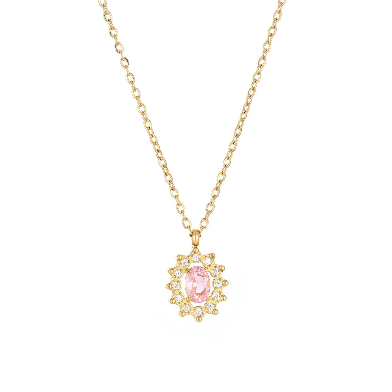 Simple Style Sun Stainless Steel White Gold Plated Gold Plated Zircon Pendant Necklace In Bulk