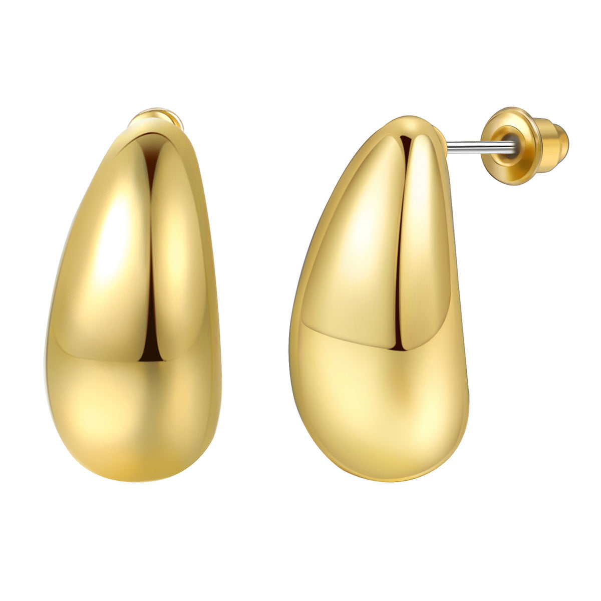 1 Pair Simple Style Water Droplets Plating Alloy Gold Plated Ear Studs