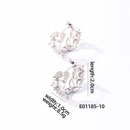 1 Pair Casual Cute Water Droplets Plating Inlay Copper Zircon White Gold Plated Gold Plated Ear Studs