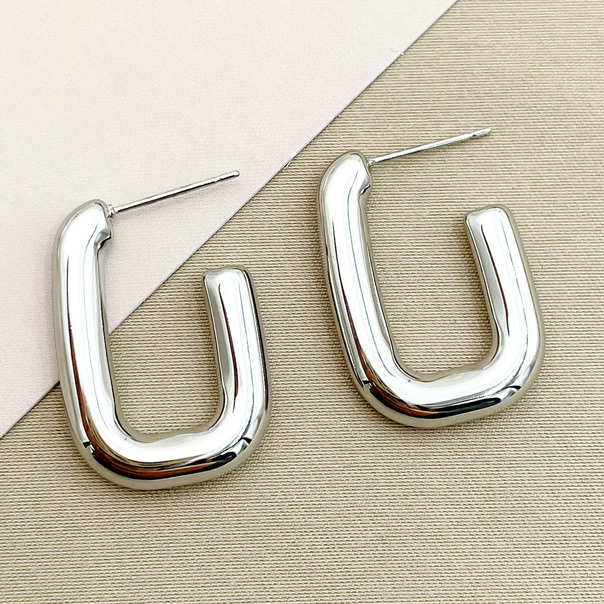 Simple Style U Shape Stainless Steel Metal Enamel Plating Women's Ear Studs