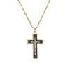 Simple Style Cross Copper Plating Inlay Zircon Gold Plated Pendant Necklace