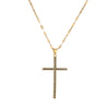 Simple Style Cross Copper Plating Inlay Zircon Gold Plated Pendant Necklace