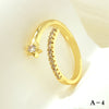 Simple Style Cross Heart Shape Fish Tail Copper Plating Inlay Zircon 18k Gold Plated Open Rings