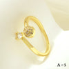 Simple Style Cross Heart Shape Fish Tail Copper Plating Inlay Zircon 18k Gold Plated Open Rings