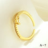 Simple Style Cross Heart Shape Fish Tail Copper Plating Inlay Zircon 18k Gold Plated Open Rings