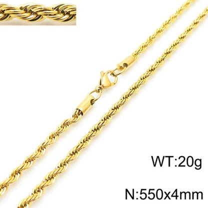 Casual Simple Style Solid Color Stainless Steel Titanium Steel Plating Gold Plated Necklace