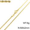 Casual Simple Style Solid Color Stainless Steel Titanium Steel Plating Gold Plated Necklace