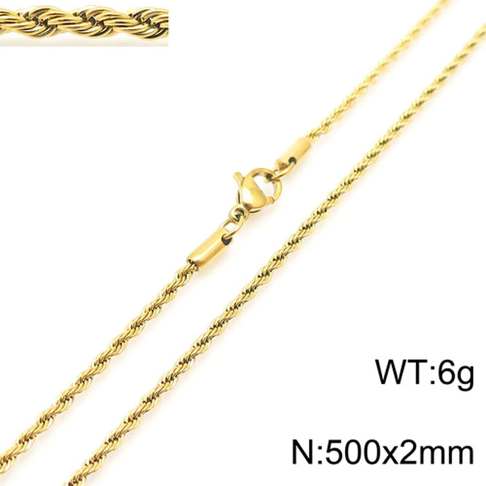 Casual Simple Style Solid Color Stainless Steel Titanium Steel Plating Gold Plated Necklace