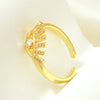 Simple Style Commute Round Square Eye Copper Plating Inlay Zircon 18k Gold Plated Open Rings