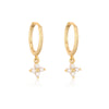 1 Pair Elegant Lady Flower Plating Inlay Copper Zircon Drop Earrings