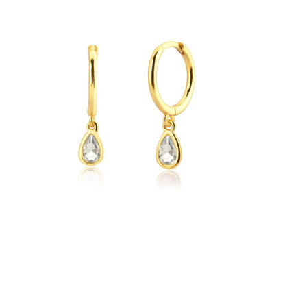 1 Pair Sweet Water Droplets Plating Inlay Copper Zircon Drop Earrings