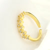 Simple Style Lines Copper 18k Gold Plated Zircon Open Rings In Bulk