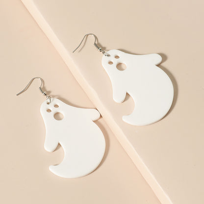 1 Pair Funny Cartoon Character Heart Shape Printing Arylic Earrings