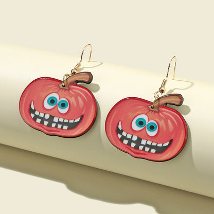 1 Pair Funny Cartoon Character Heart Shape Printing Arylic Earrings