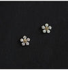 1 Pair Elegant Streetwear Flower Inlay Sterling Silver Zircon Ear Studs