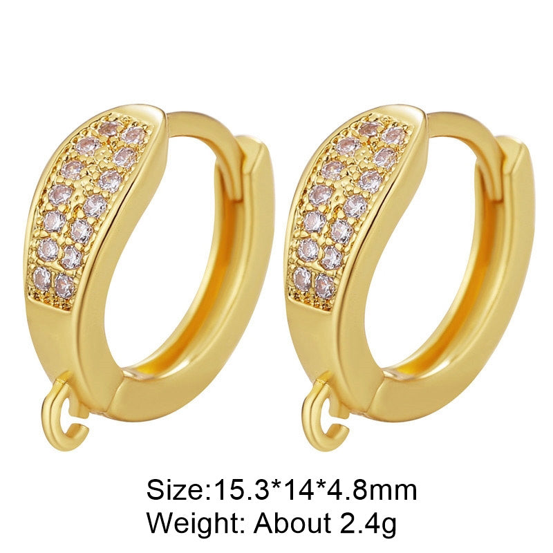 1 Pair Retro Classic Style Round Plating Inlay Copper Zircon 18k Gold Plated White Gold Plated Hoop Earrings