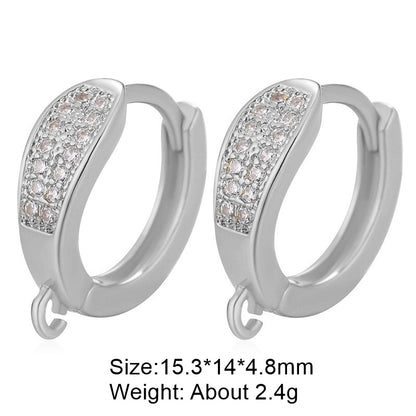 1 Pair Retro Classic Style Round Plating Inlay Copper Zircon 18k Gold Plated White Gold Plated Hoop Earrings