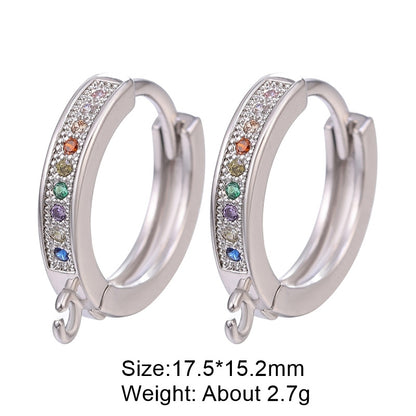 1 Pair Retro Classic Style Round Plating Inlay Copper Zircon 18k Gold Plated White Gold Plated Hoop Earrings