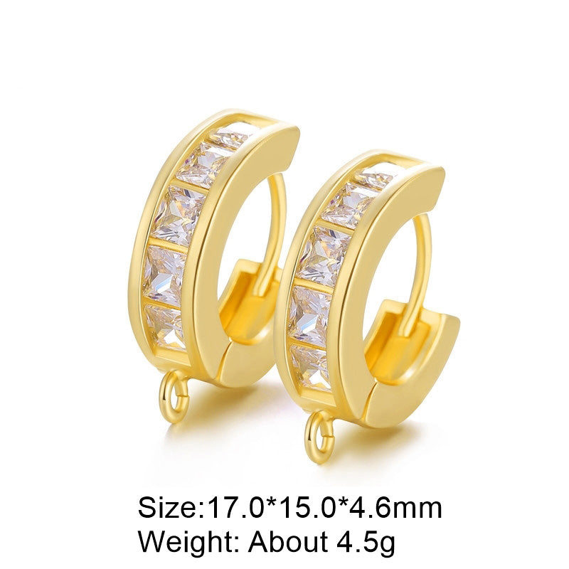 1 Pair Retro Classic Style Round Plating Inlay Copper Zircon 18k Gold Plated White Gold Plated Hoop Earrings