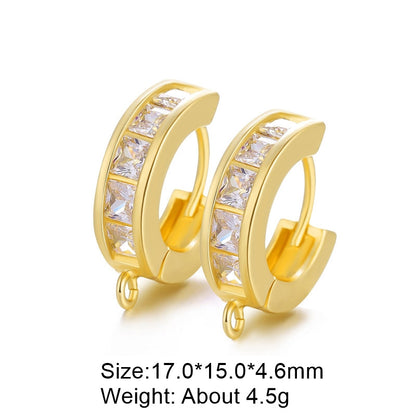 1 Pair Retro Classic Style Round Plating Inlay Copper Zircon 18k Gold Plated White Gold Plated Hoop Earrings