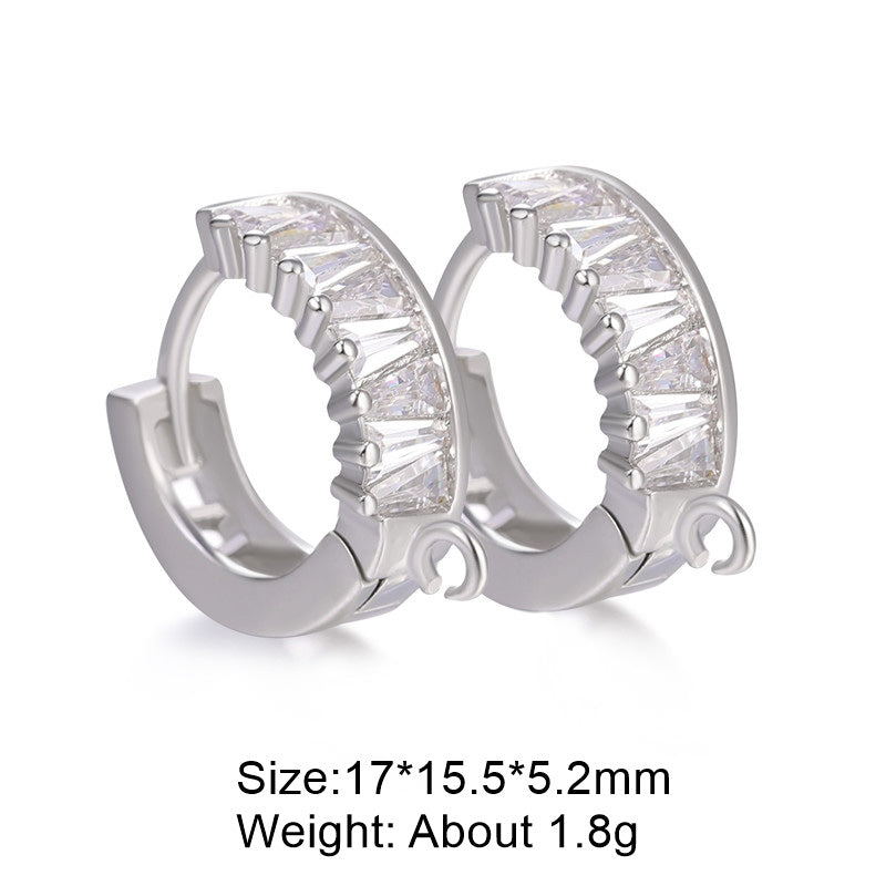 1 Pair Retro Classic Style Round Plating Inlay Copper Zircon 18k Gold Plated White Gold Plated Hoop Earrings