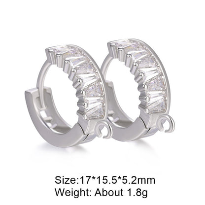 1 Pair Retro Classic Style Round Plating Inlay Copper Zircon 18k Gold Plated White Gold Plated Hoop Earrings