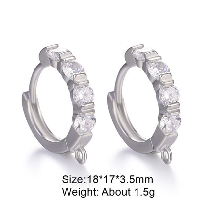 1 Pair Retro Classic Style Round Plating Inlay Copper Zircon 18k Gold Plated White Gold Plated Hoop Earrings