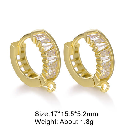 1 Pair Retro Classic Style Round Plating Inlay Copper Zircon 18k Gold Plated White Gold Plated Hoop Earrings