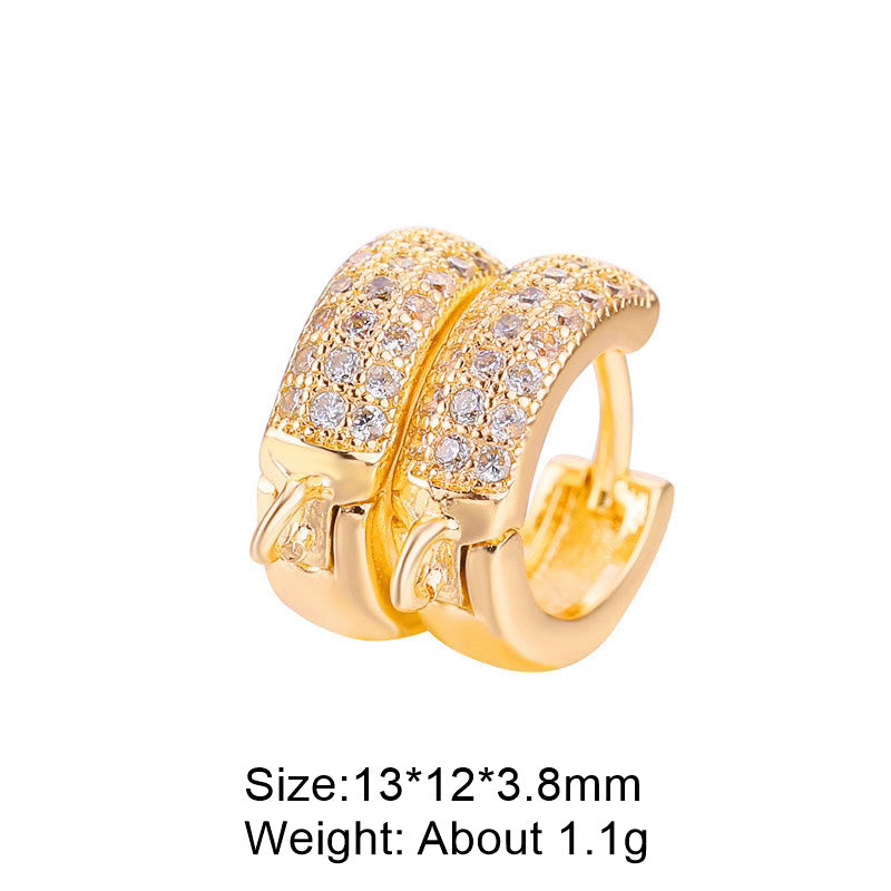 1 Pair Retro Classic Style Round Plating Inlay Copper Zircon 18k Gold Plated White Gold Plated Hoop Earrings