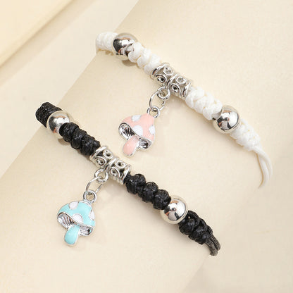 Ig Style Rocket Crown Mushroom Alloy Rope Enamel Kid's Bracelets