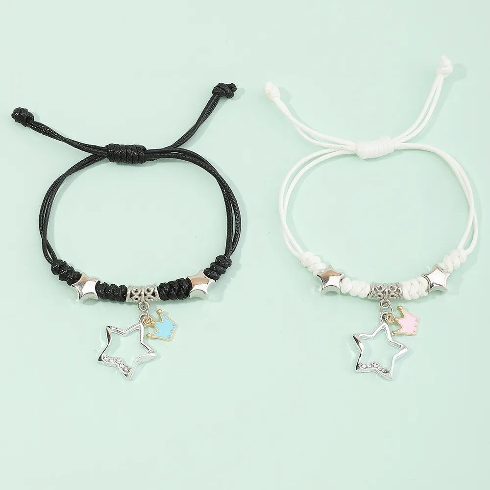 Ig Style Rocket Crown Mushroom Alloy Rope Enamel Kid's Bracelets