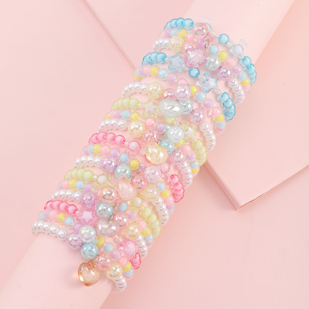 Cute Star Heart Shape Beaded Kid's Bracelets