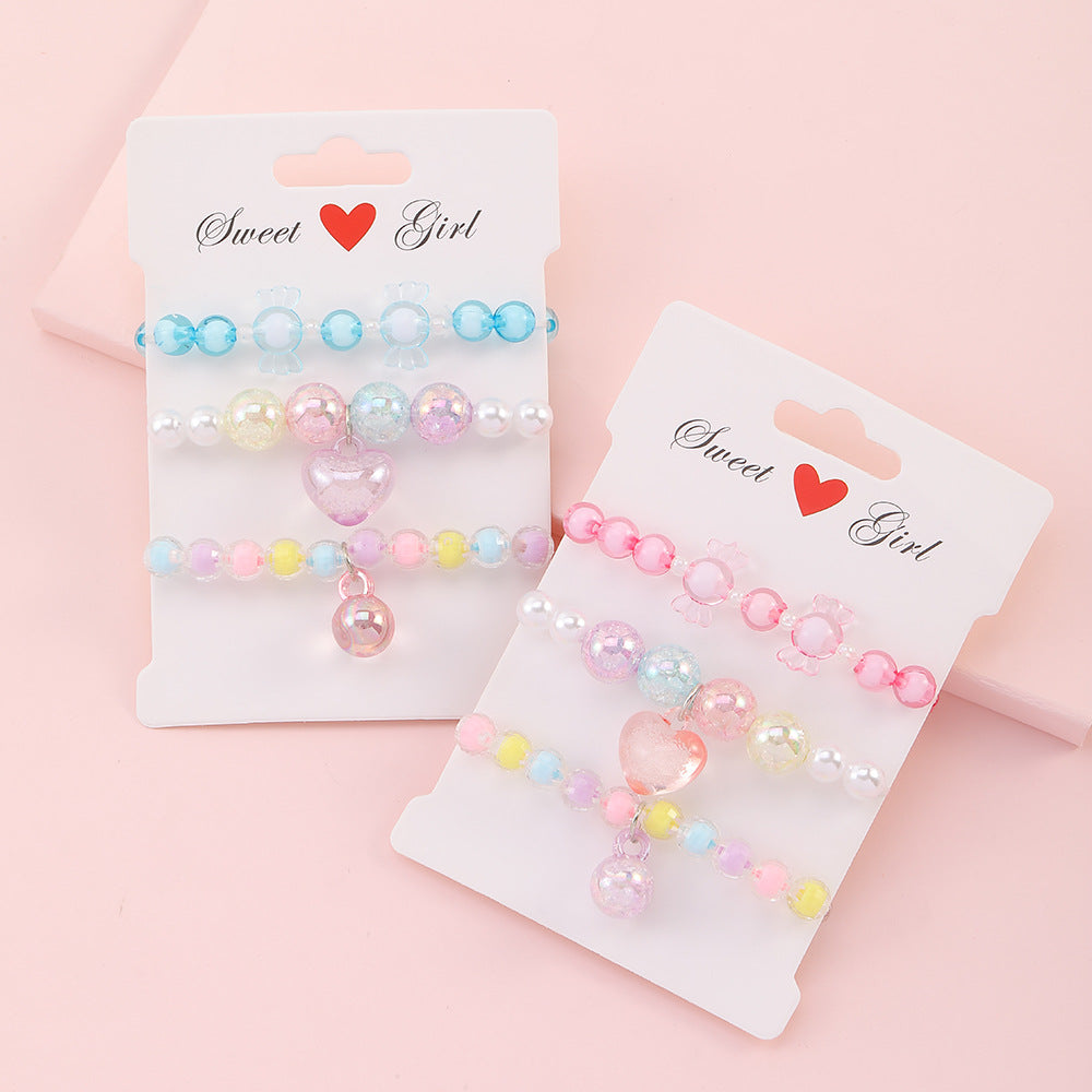 Cute Star Heart Shape Beaded Kid's Bracelets