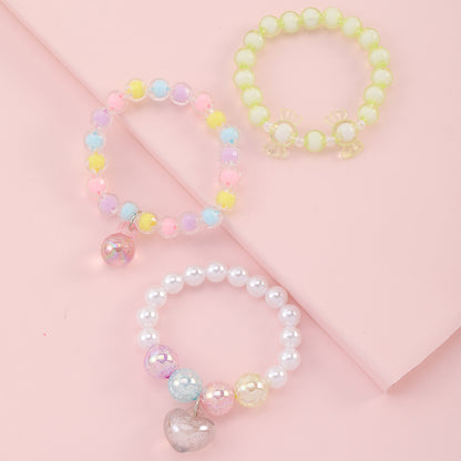 Cute Star Heart Shape Beaded Kid's Bracelets