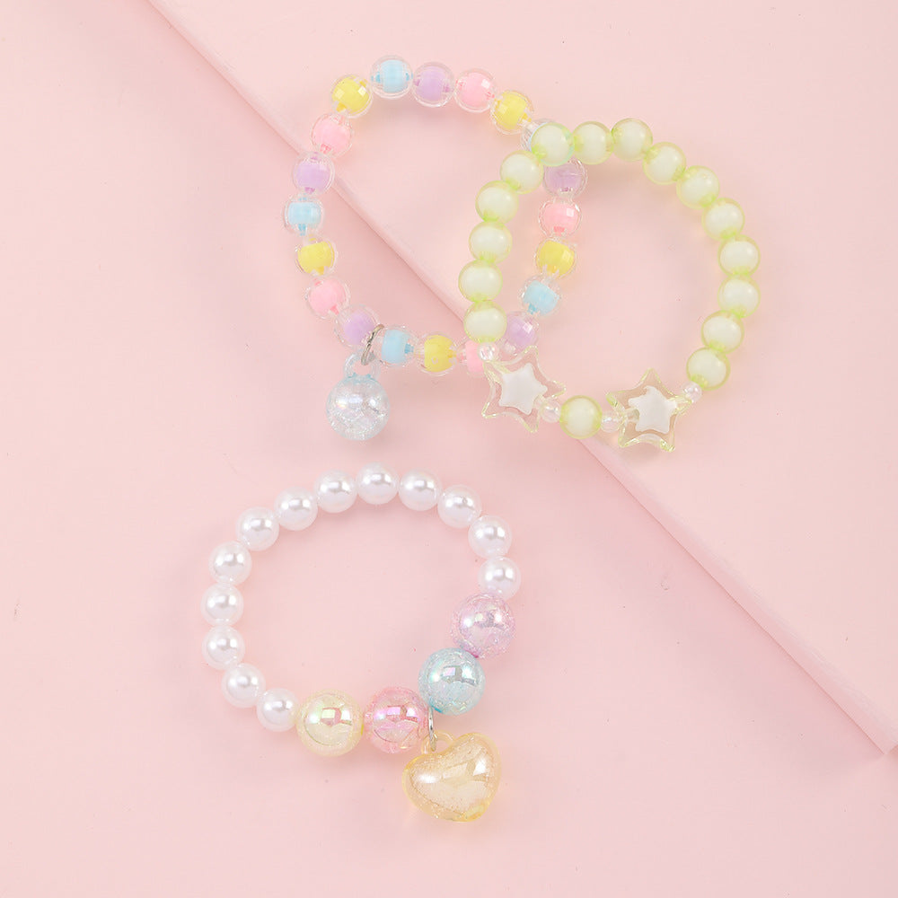 Cute Star Heart Shape Beaded Kid's Bracelets