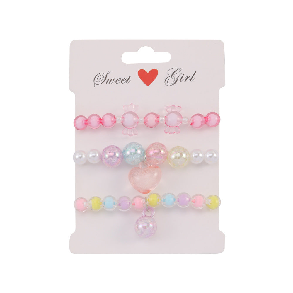 Cute Star Heart Shape Beaded Kid's Bracelets