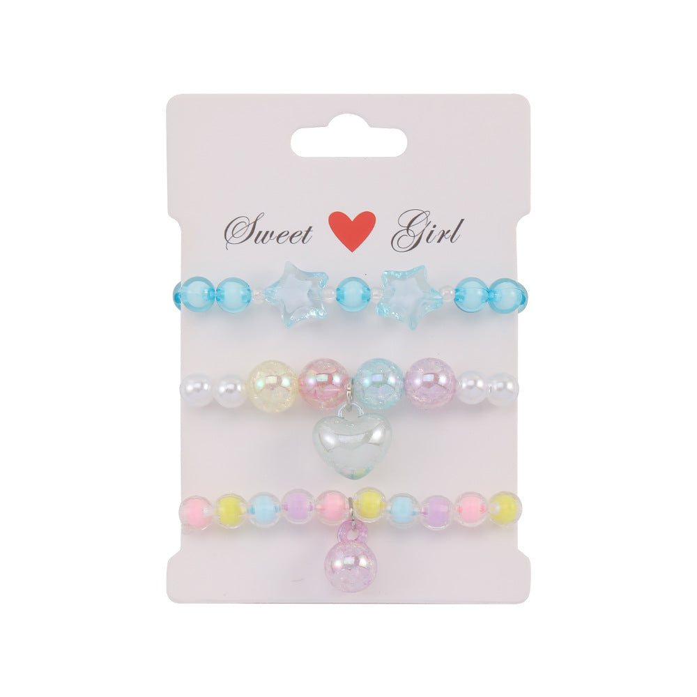 Cute Star Heart Shape Beaded Kid's Bracelets