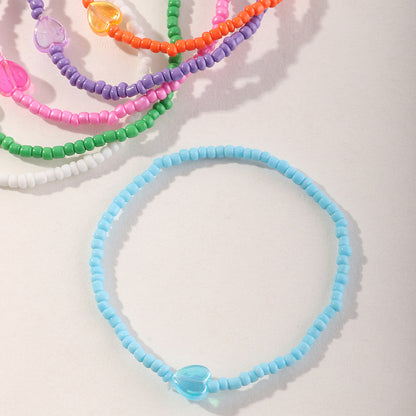 Vacation Heart Shape Seed Bead Wholesale Anklet