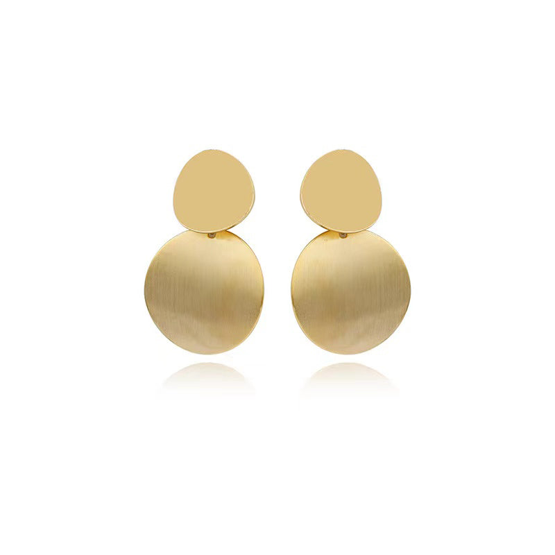 1 Pair Elegant Luxurious Round Plating Copper 24k Gold Plated Earrings