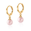 Retro Simple Style Round Copper Plating Inlay Pearl Drop Earrings 1 Pair