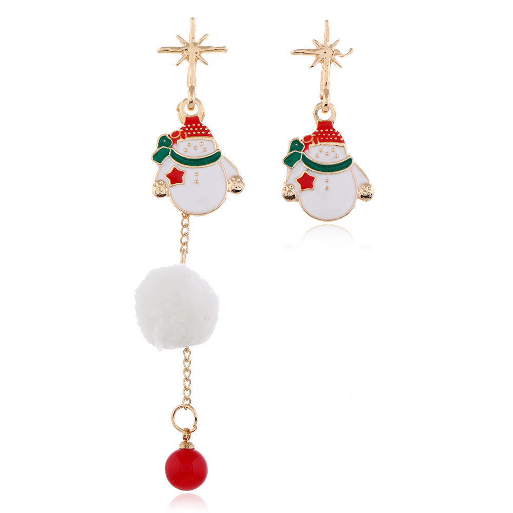 1 Pair Retro Modern Style Streetwear Christmas Hat Christmas Tree Santa Claus Enamel Alloy Drop Earrings