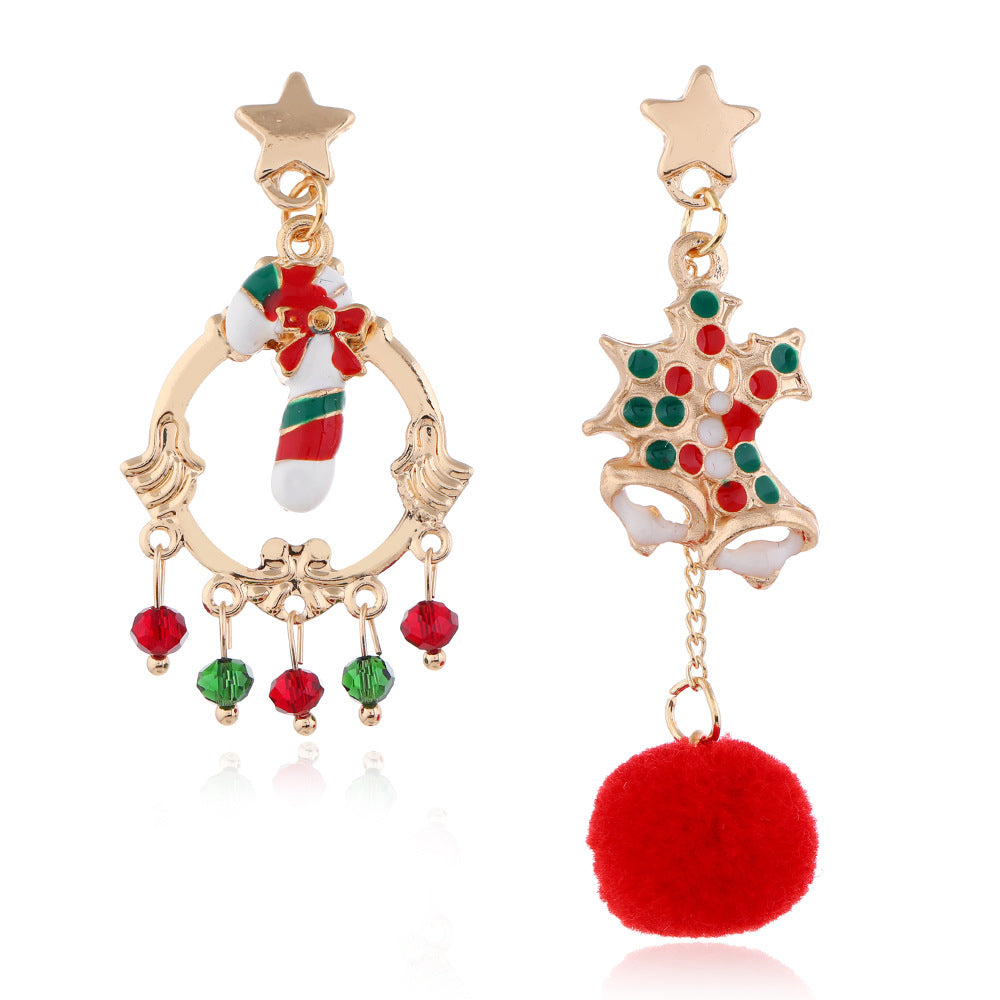 1 Pair Retro Modern Style Streetwear Christmas Hat Christmas Tree Santa Claus Enamel Alloy Drop Earrings