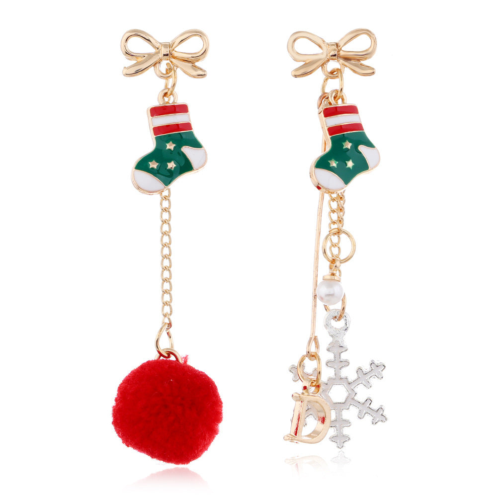 1 Pair Retro Modern Style Streetwear Christmas Hat Christmas Tree Santa Claus Enamel Alloy Drop Earrings