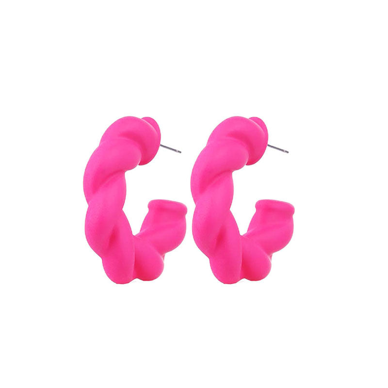 1 Pair Simple Style C Shape Twist Arylic Ear Studs