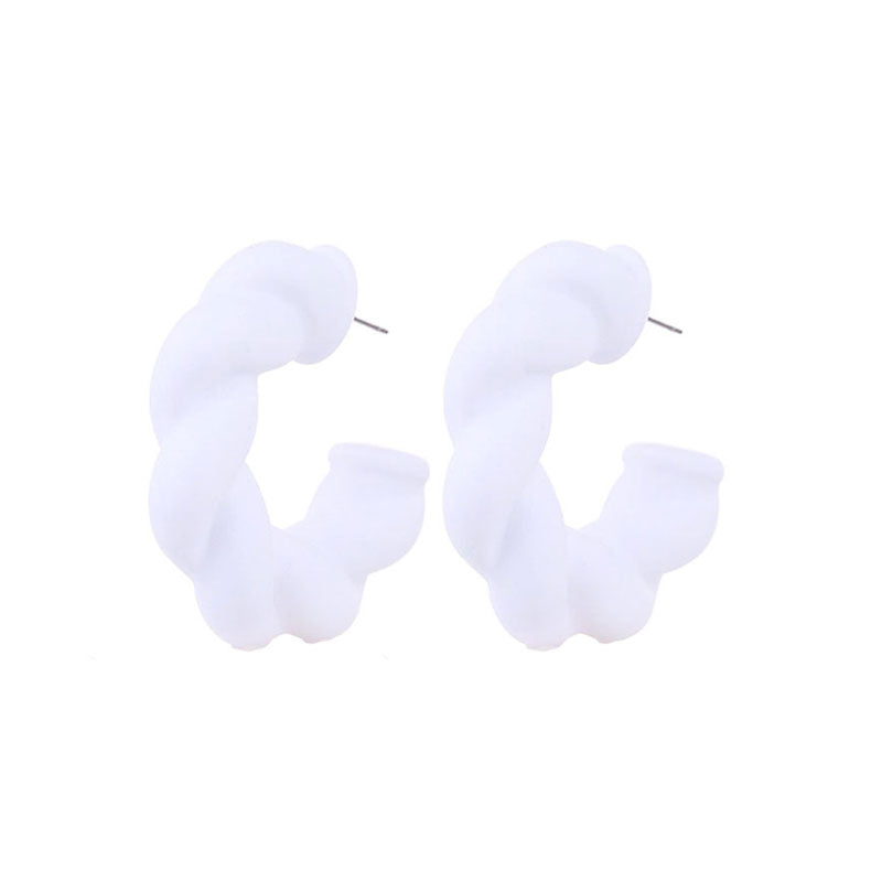 1 Pair Simple Style C Shape Twist Arylic Ear Studs