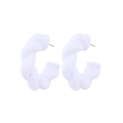 1 Pair Simple Style C Shape Twist Arylic Ear Studs